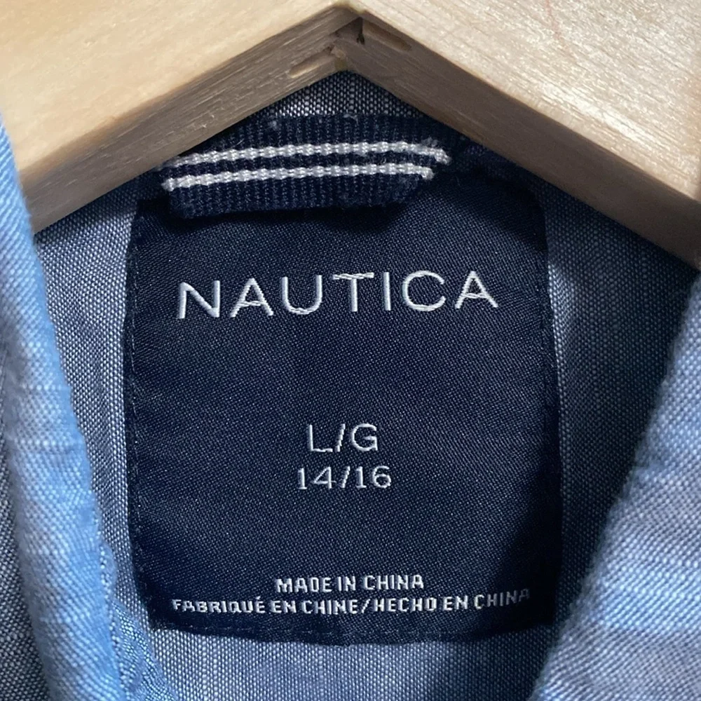 Nautica Boys  Casual Blue Button Down Shirt